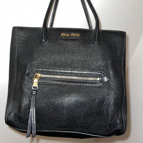 Miu Miu Handbags - Miu Miu black leather shopping bag